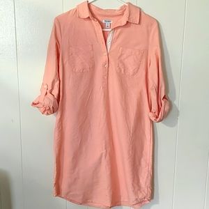 Coral jean dress